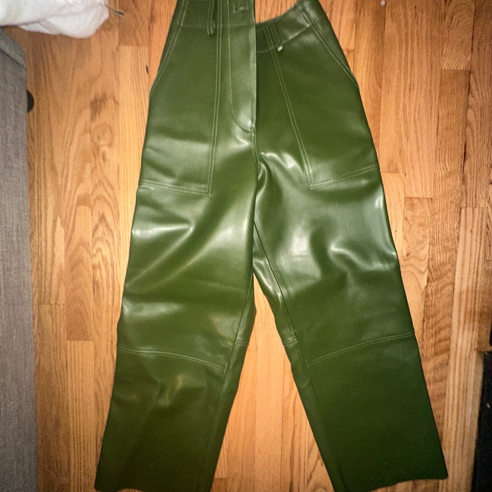 Green Leather Pants